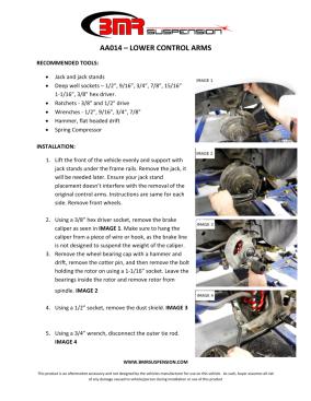 BMR Installation Instructions for AA014