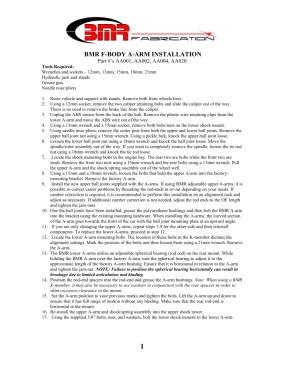 BMR Installation Instructions for AA001