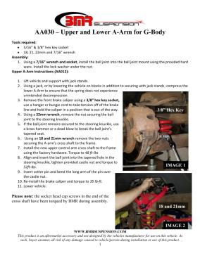 BMR Installation Instructions for AA030