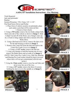 BMR Installation Instructions for AA034