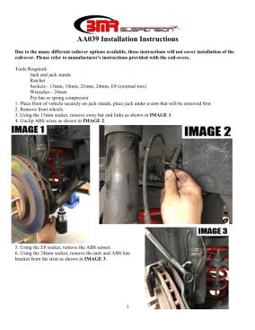 BMR Installation Instructions for AA039