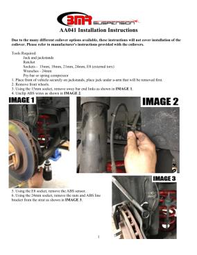 BMR Installation Instructions for AA041