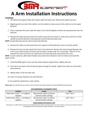 BMR Installation Instructions for AAK322