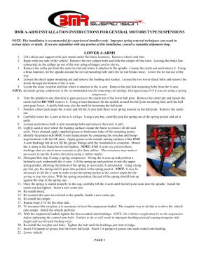 BMR Installation Instructions for AAL333