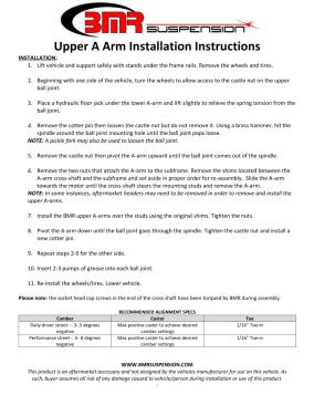 BMR Installation Instructions for AAU311