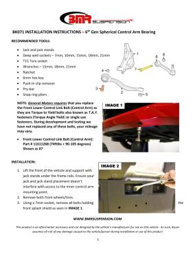 BMR Installation Instructions for BK071