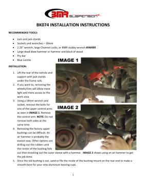 BMR Installation Instructions for BK074