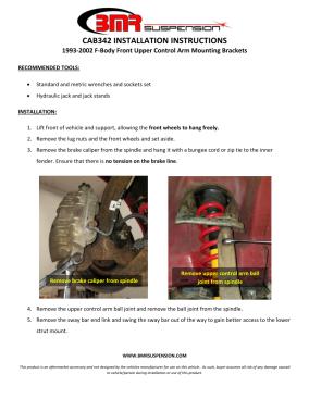 BMR Installation Instructions for CAB342