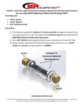 BMR Installation Instructions for CAH756