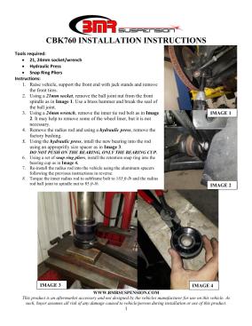 BMR Installation Instructions for CBK760