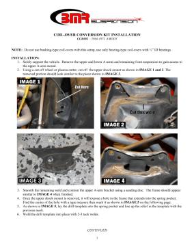 BMR Installation Instructions for CCK002