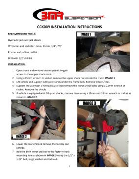 BMR Installation Instructions for CCK009