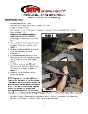 BMR Installation Instructions for CCK743