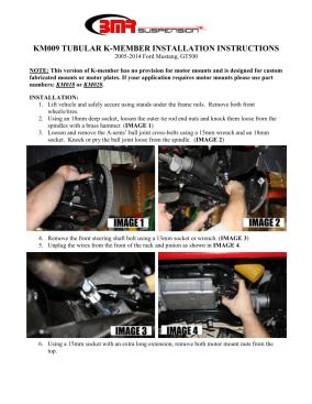 BMR Installation Instructions for KM009