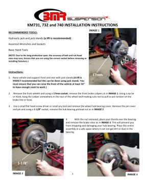 BMR Installation Instructions for KM731