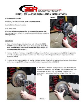 BMR Installation Instructions for KM740