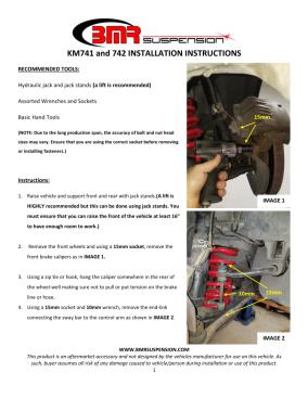BMR Installation Instructions for KM741