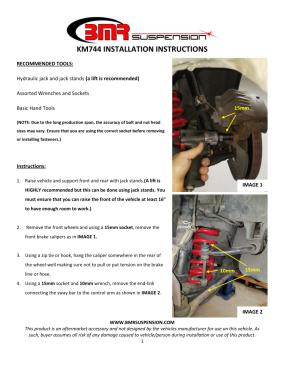BMR Installation Instructions for KM744