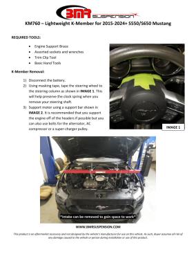 BMR Installation Instructions for KM760