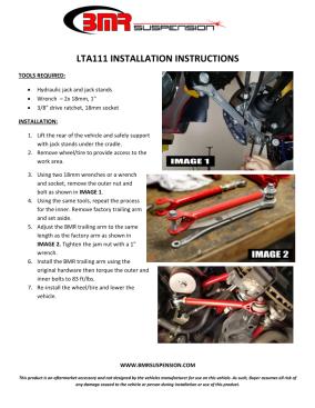 BMR Installation Instructions for LTA111