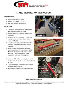 BMR Installation Instructions for LTA112