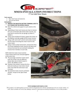 BMR Installation Instructions for mm334