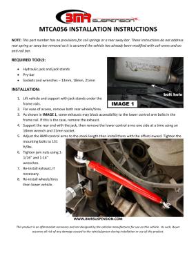 BMR Installation Instructions for MTCA056