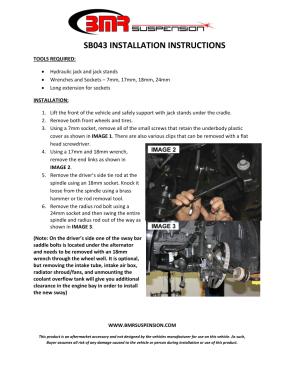 BMR Installation Instructions for SB043
