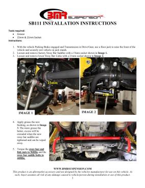 BMR Installation Instructions for SB111