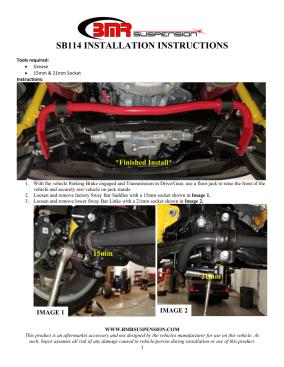 BMR Installation Instructions for SB114
