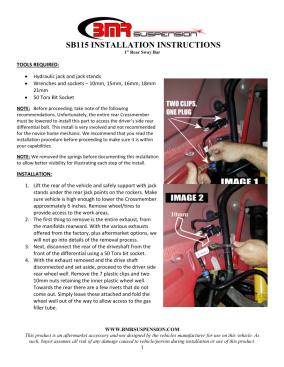 BMR Installation Instructions for SB115
