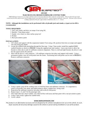 BMR Installation Instructions for SFC025