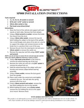 BMR Installation Instructions for SP008