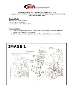 BMR Installation Instructions for SP070