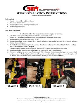 BMR Installation Instructions for SP110