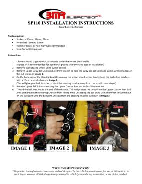 BMR Installation Instructions for SP111R-SD