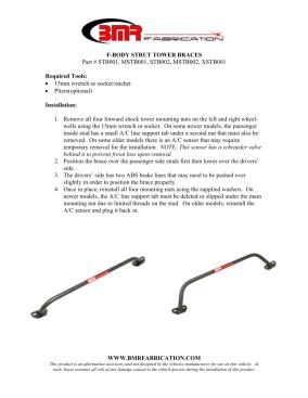 BMR Installation Instructions for STB001