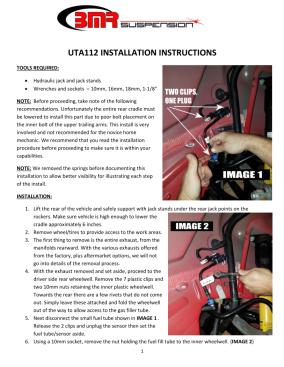 BMR Installation Instructions for UTA112