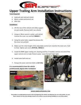 BMR Installation Instructions for UTA631