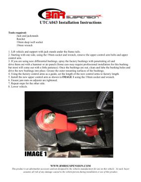 BMR Installation Instructions for UTCA043