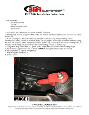 BMR Installation Instructions for UTCA044