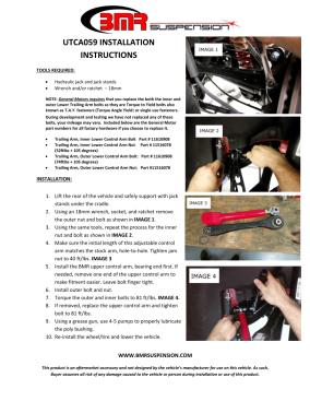 BMR Installation Instructions for UTCA059