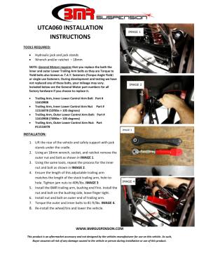 BMR Installation Instructions for UTCA060