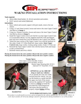 BMR Installation Instructions for WAK761